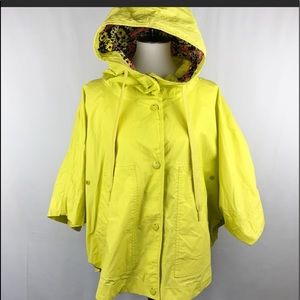 Jacket- Adidas x Stella McCartney yellow rain coat poncho, Hoodie, snaps, Medium